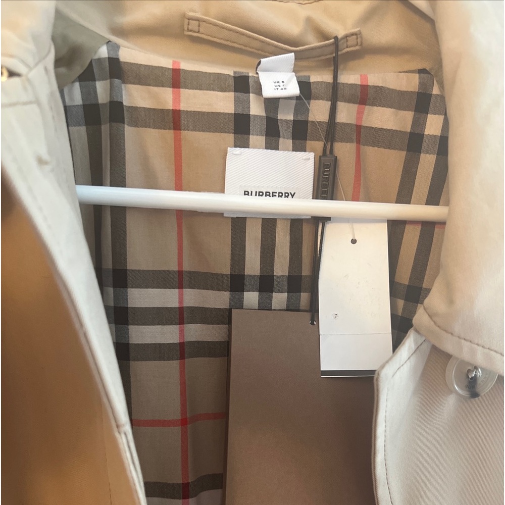 Women's BURBERRY London Long Trench Coat Double Breasted Jacket ENGLAND US 6 - Picture 2 of 13